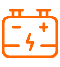 Mobile Car Charging Icon in Orange Color