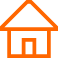A house icon in orange color and small size