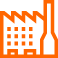 Industry Icon in Orange Color and small size